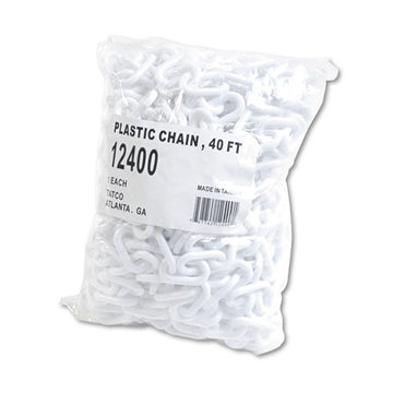 Tatco Crowd Control Stanchion Chain, Plastic, 40ft, White freeshipping - TVN Wholesale